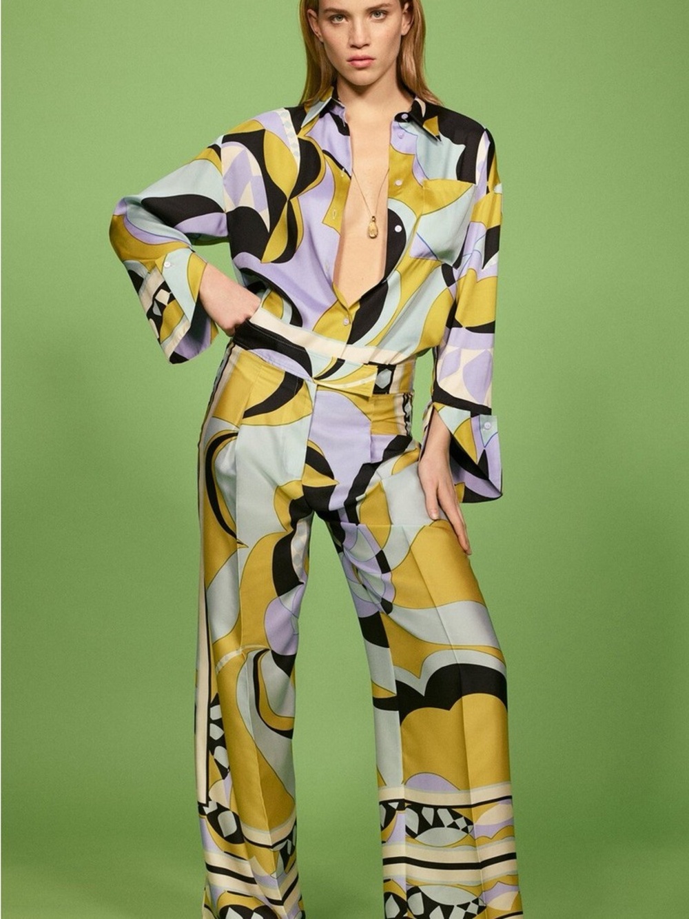 Zara Multicolor Light Blue Yellow Lavender Printed set